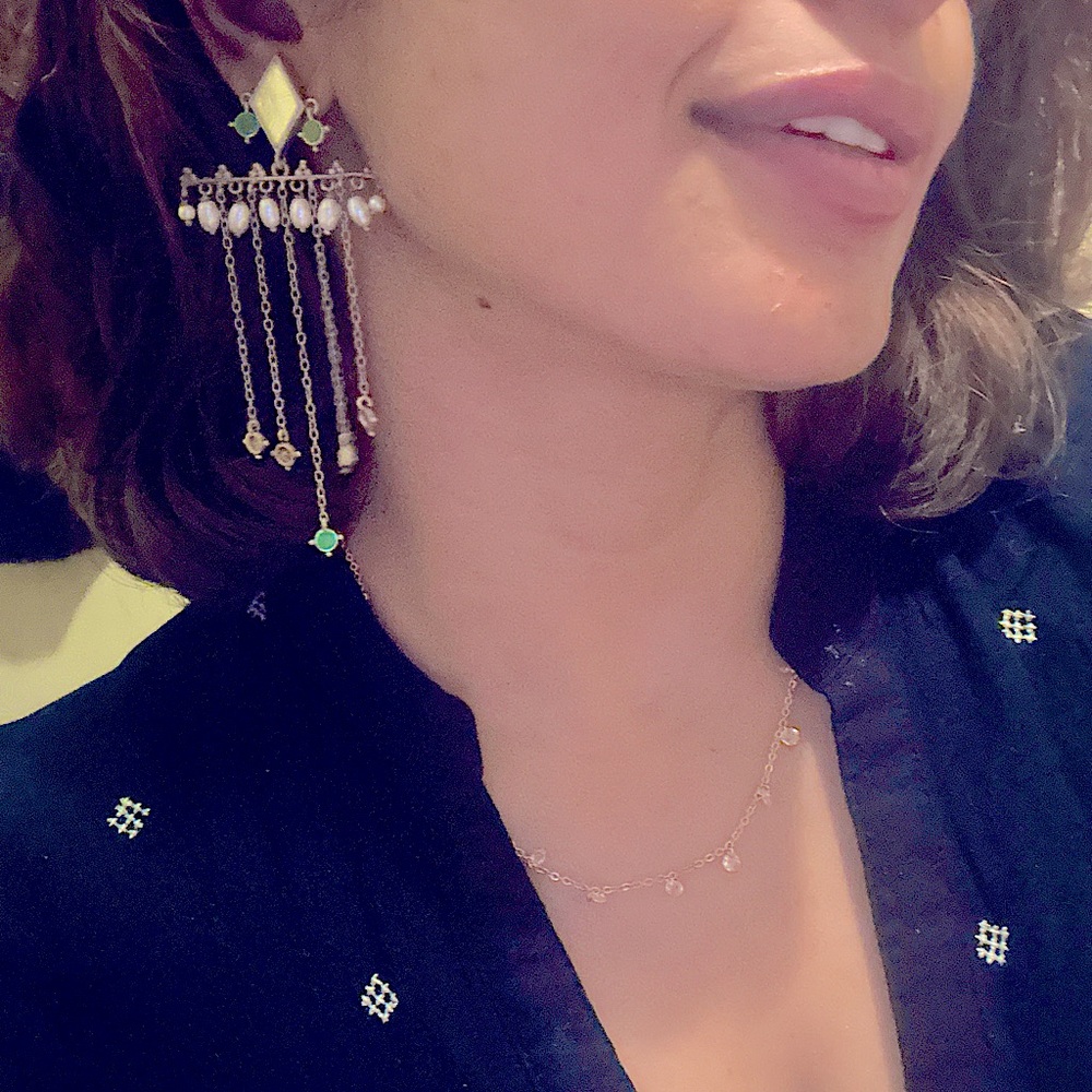 Handmade pure silver earrings amrapali